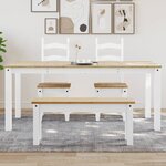 vidaXL Table à manger Panama blanc 180x90x75 cm bois massif de pin