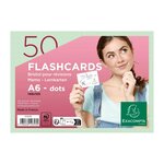 Paquet De 50 Flashcards Sous Film + Anneau - Bristol Dots Perforé - Format A6 - Vert - X 19 - Exacompta