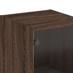 vidaXL Buffet avec porte en verre chêne marron 35x37x142 cm