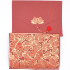 PAPERTREE NATURE Lot de 5 Enveloppes cadeau A 5 Rouge/Or
