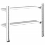 vidaXL Étagère murale 2 niveaux 75x23 5x60 cm argenté acier inoxydable