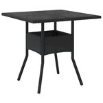 vidaXL Ensemble à manger de jardin et coussins 5 Pièces noir rotin verre