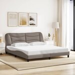 vidaXL Cadre de lit avec lumières LED taupe 180x200 cm tissu