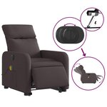 vidaXL Fauteuil inclinable de massage électrique Marron foncé Tissu