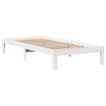 vidaXL Cadre de lit et tête de lit blanc 100x200 cm bois de pin massif
