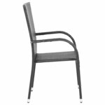 vidaXL Chaises empilables d'extérieur lot de 4 Résine tressée Noir
