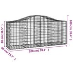 vidaXL Paniers à gabions arqués 11 Pièces 200x50x80/100 cm Fer galvanisé
