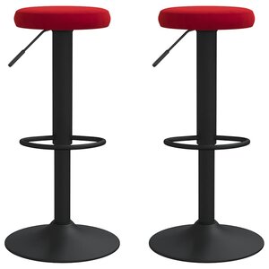 Vidaxl tabourets de bar 2 pcs rouge bordeaux velours
