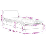 vidaXL Lit avec matelas taupe 90x200 cm tissu
