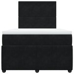 vidaXL Sommier à lattes de lit avec matelas noir 120x190 cm velours