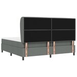vidaXL Lit Box Spring avec Matelas Gris Foncé 200x200 cm Tissu