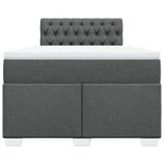 vidaXL Sommier à lattes de lit avec matelas Gris foncé 120x200cm Tissu