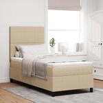 vidaXL Lit avec Sommier avec Matelas Beige 90x200 cm Tissu en Velours Côtelé