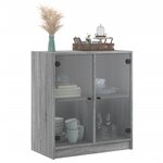 vidaXL Armoire latérale avec portes en verre sonoma gris 68x37x75 5 cm