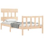 vidaXL Cadre de lit avec tête de lit 90x200 cm bois massif