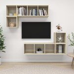 vidaXL Ensemble de meubles TV 4 Pièces Chêne sonoma Bois d'ingénierie