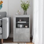 vidaXL Armoire latérale avec lumières LED gris béton bois d'ingénierie