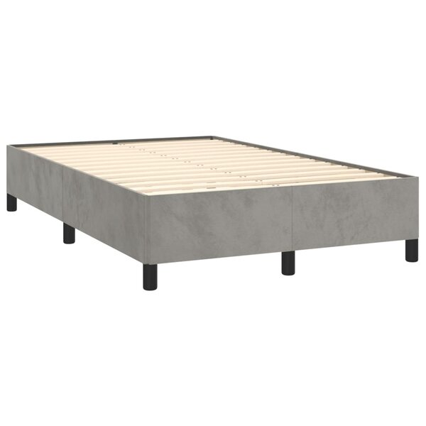 vidaXL Cadre de lit gris clair 120x190 cm velours