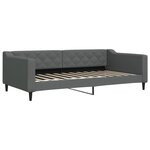 vidaXL Lit de jour avec gigogne et tiroirs gris foncé 100x200 cm tissu