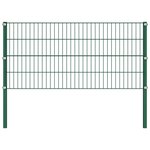 vidaXL Panneau de clôture avec poteaux Fer 3 4 x 0 8 m Vert