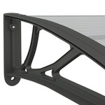 vidaXL Auvent de porte Noir 350x100 cm Polycarbonate