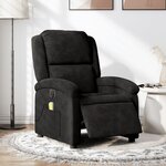 vidaXL Fauteuil inclinable de massage électrique noir velours