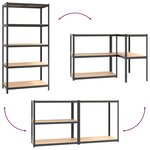 vidaXL Étagère à 5 niveaux 3 Pièces Gris Acier et bois ingénierie