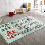 Tapis enfant Table de multiplication 100 x 160 cm - Vert