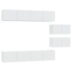 vidaXL Ensemble de meubles TV 6 Pièces Blanc Bois d'ingénierie
