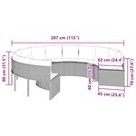 vidaXL Canapé de jardin avec coussins rond beige résine tressée