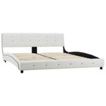 vidaXL Cadre de lit Blanc Similicuir 160x200 cm