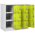 vidaXL Armoire à casiers Gris clair et vert 90x45x92 5 cm Acier