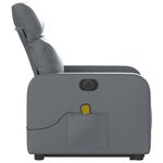 vidaXL Fauteuil inclinable de massage électrique gris similicuir
