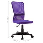 Chaise fauteuil siège de bureau informatique étude Violet 44 x 52 x 100 cm tissu en maille pourpre 02_0024074