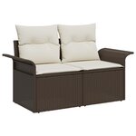 vidaXL Ensemble de canapé de jardin de 7 pièces avec coussins gris en poly rotin