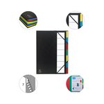 Trieur Rigide Ordonator Dos Extensible 7 Compartiments Noir - Noir - X 6 - Exacompta