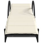 vidaXL Chaise longue avec coussin noir 60x199x42 cm résine tressée