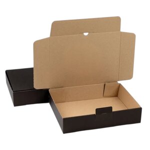 Boîte pliante d'envoi postal noire en micro-cannelé sans bande d'arrachage 23 6 x 18 1 x 5 4 cm