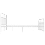 vidaXL Cadre de lit métal avec tête de lit/pied de lit blanc 160x200cm