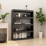 vidaXL Bibliothèque/Séparateur de pièce Gris 100x30x135 5cm Pin massif