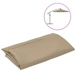 vidaXL Tissu de remplacement pour parasol déporté taupe 300 cm