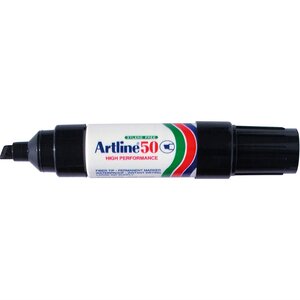 Marqueur '50' permanent indélébile pointe biseautée 3 & 6 mm noir ARTLINE