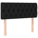 vidaXL Sommier à lattes de lit avec matelas Noir 90x190 cm Tissu