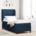 vidaXL Lit à Ressorts Ensachés avec Matelas  Bleu  100x200 cm  Tissu