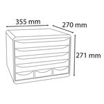 Exacompta Set de tiroirs de bureau Store-Box 7 tiroirs Gris clair