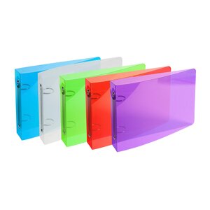 Classeur Pour Fiches Bristol 125x200 2 Anneaux 25mm Polypropylène Crystal Colours - Couleurs Assorties - X 10 - Exacompta