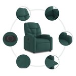 vidaXL Fauteuil inclinable électrique Vert foncé Tissu