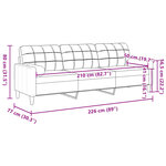 vidaXL Canapé 3 places avec oreillers décoratifs rose 210 cm velours
