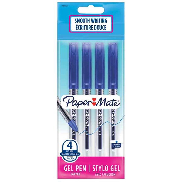 Stylo à bille jiffy  sachet de 4  bleu paper mate