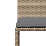 vidaXL Ensemble à manger de jardin et coussins 7 Pièces beige poly rotin